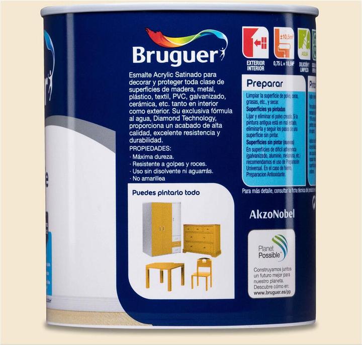 Actual product image Bruguer Enamel Acrylic Satin Varnish (750 ml)