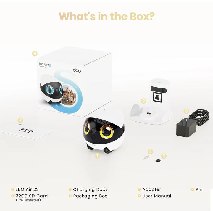 Actual product image Enabot EBO Air 2S FamilyBot (2560 x 1440 Pixels)