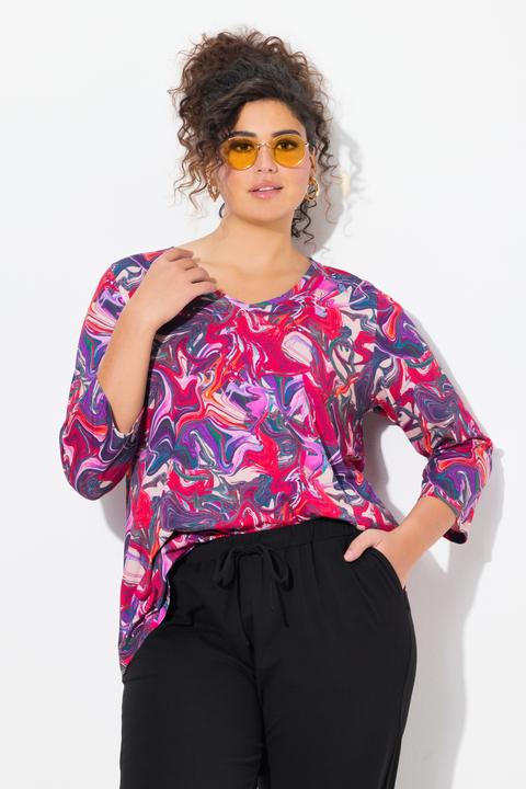 Immagine prodotto Ulla Popken Maglia dal taglio lungo e svasato con scollo a V e maniche a 3/4 (60)