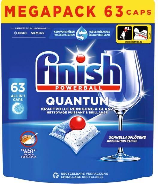 Produktbild Finish Quantum All in 1 Powerball (Kapseln, 63 Waschgänge)