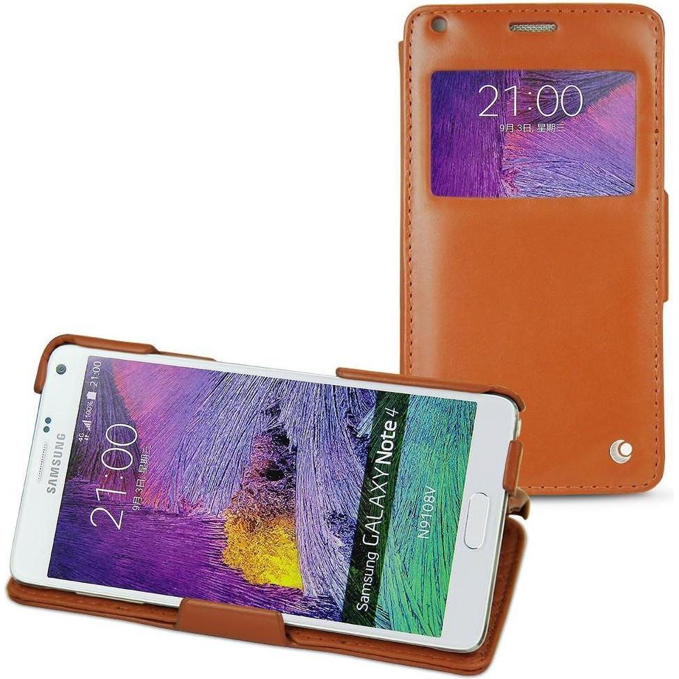 Noreve Lederschutzhülle horizontal (Samsung Galaxy Note 4), Smartphone Hülle, Braun