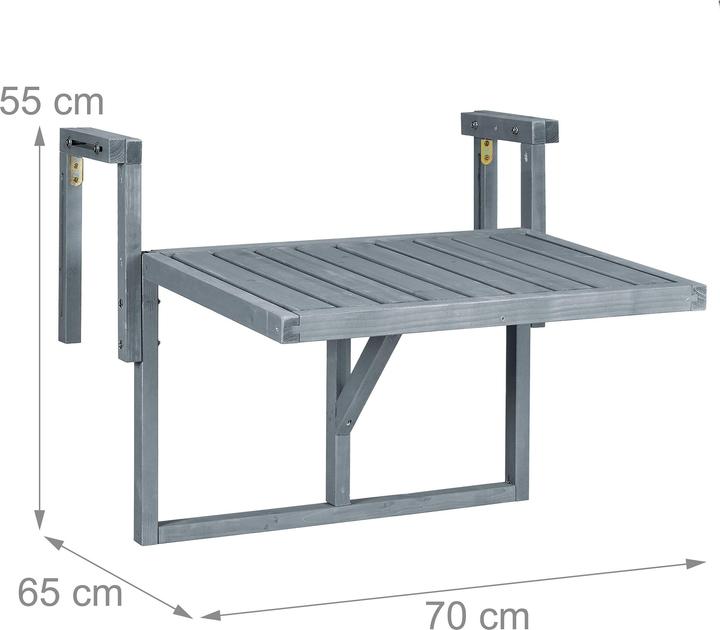 Actual product image Relaxdays Folding balcony-table (70 cm)