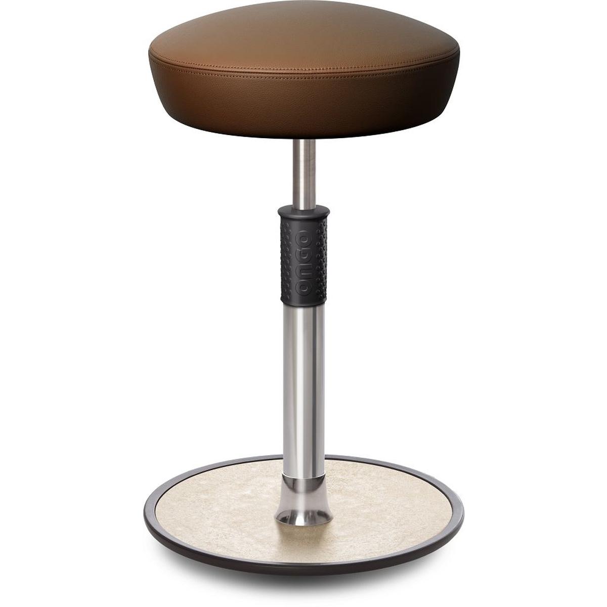 Ongo, Bürostuhl, Sitz- Stehhocker Free Tall Hutsitz Boxmark Leder Braun chrom /cremeweiss