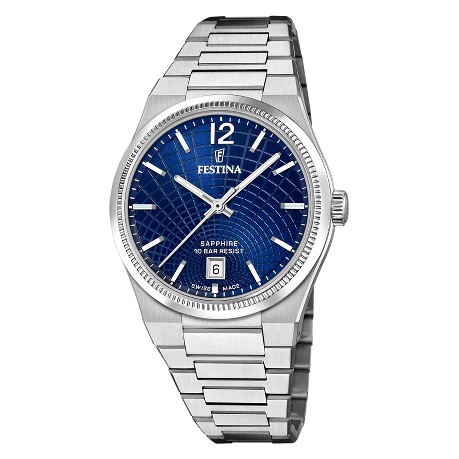 Festina, Armbanduhr, F20052/7, Blau, (Swiss Made, 35 mm)