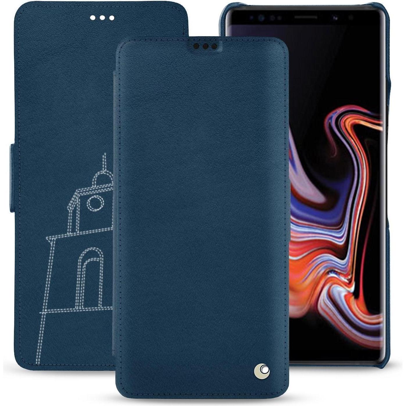 Noreve Lederschutzhülle horizontal (Samsung Galaxy Note 9), Smartphone Hülle, Blau
