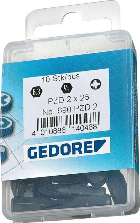 Actual product image Gedore 690 S010 Screwdriver bit Advantage pack Cross-recess PH 2 (Cross Phillips PH M2)
