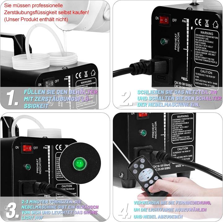Image du produit Takrink Nebelmaschine mit RGB Lichteffekt und Fernbedienung
