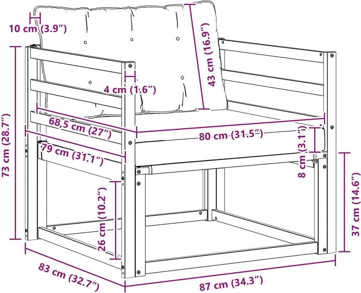 Produktbild vidaXL Outdoor-Sofa