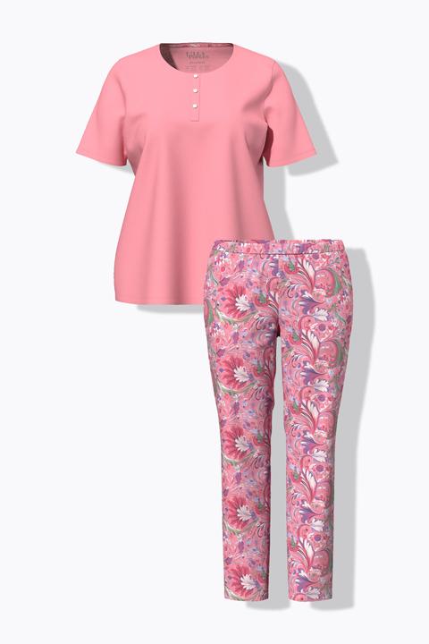 Produktbild Ulla Popken Pyjama, Blüten, Rundhals, Halbarm (42, 44)