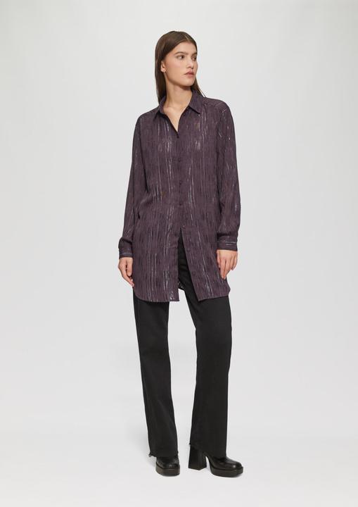 Produktbild s.Oliver Bluse Leicht transparente Longbluse mit Glanzeffekten (36)