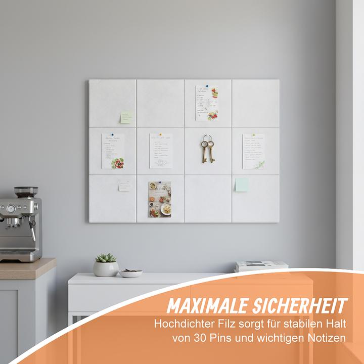 Produktbild Relaxdays 12x Filzpinnwand (Pinnwand, 30 x 30 cm)