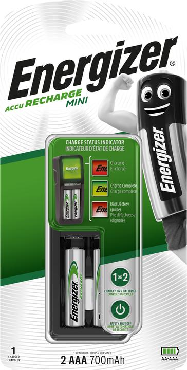 Energizer Accu Recharge Mini (3 pcs., AAA, 700 mAh, Battery + charger)