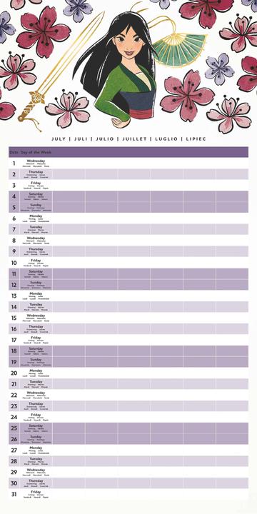 Produktbild Pyramid Disney Princess Calendar Family Planner w/Stickers 2026 (30 x 60 cm)