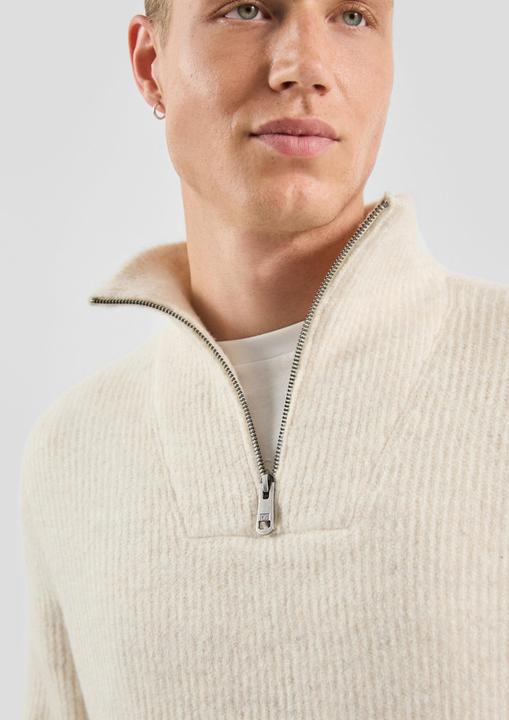 Produktbild s.Oliver Strickpullover Troyer Strickpullover in Wolloptik (XXL)