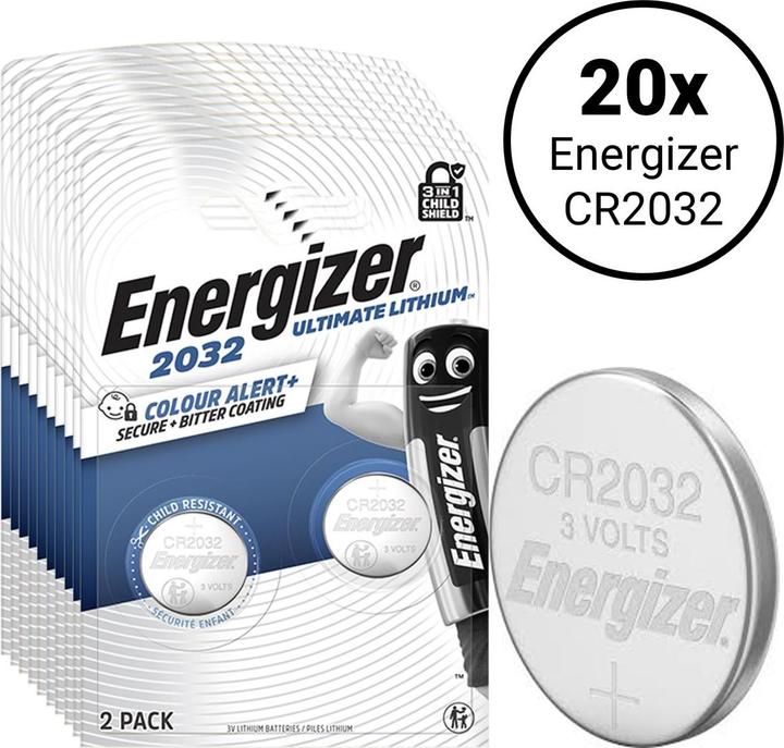 Immagine prodotto Energizer Ultimate Lithium CR2032 - 20 Knopfbatterien (20 pz., CR2032, 235 mAh)