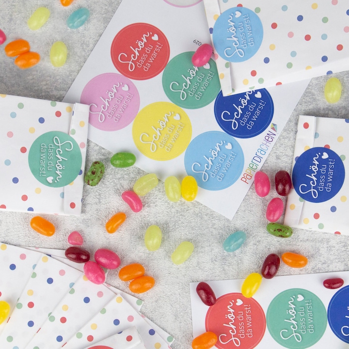 Actual product image Papierdrachen 24 birthday bags - confetti