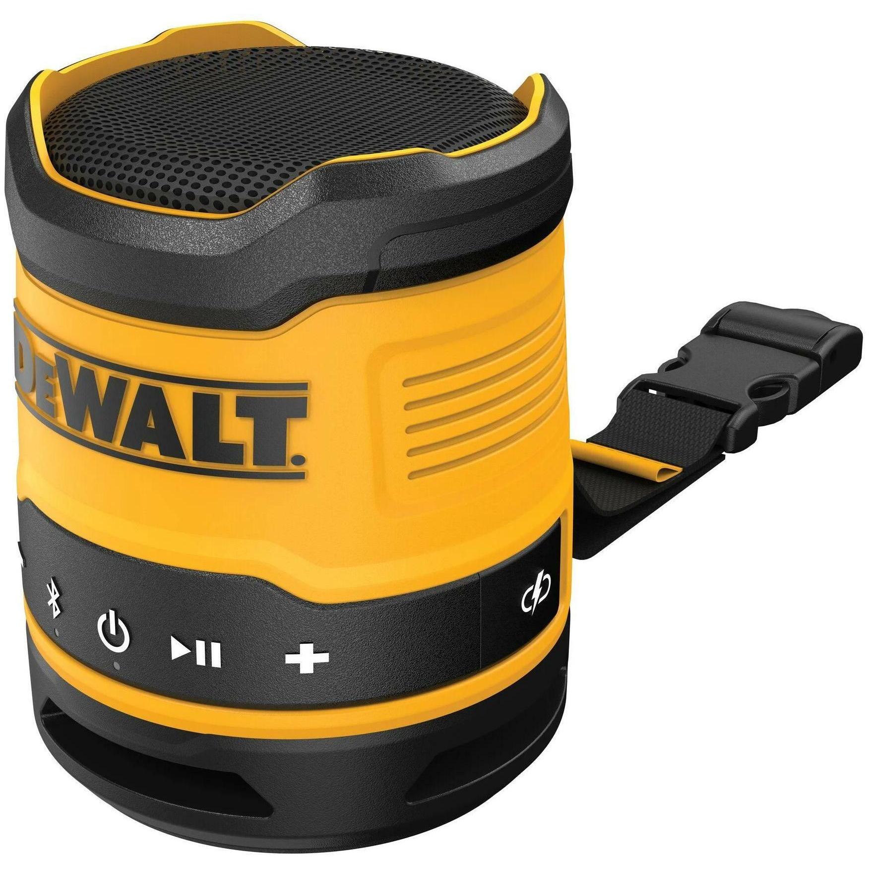 DeWalt Altoparlante portatile da costruzione 5W, Bluetooth (DCR009-XJ) IP67 (16 h, Batteria), Altoparlante Bluetooth, Giallo