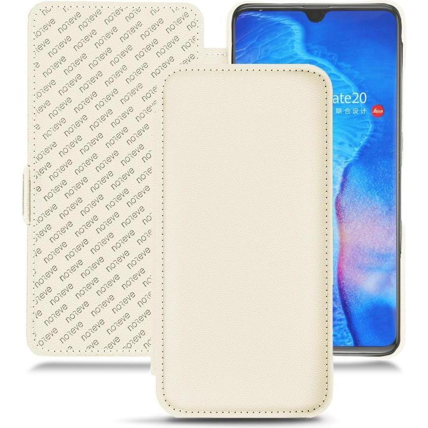 Noreve Lederschutzhülle horizontal (Huawei Mate 20), Smartphone Hülle, Weiss