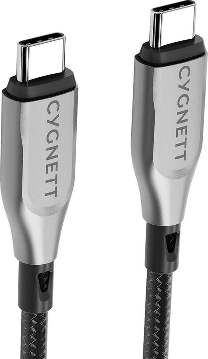 Productafbeelding Cygnett Gepantserde USB-C naar USB-C 60W snellaadkabel USB 2.0 (2m, zwart) (2 m, USB 2.0, 60 W)