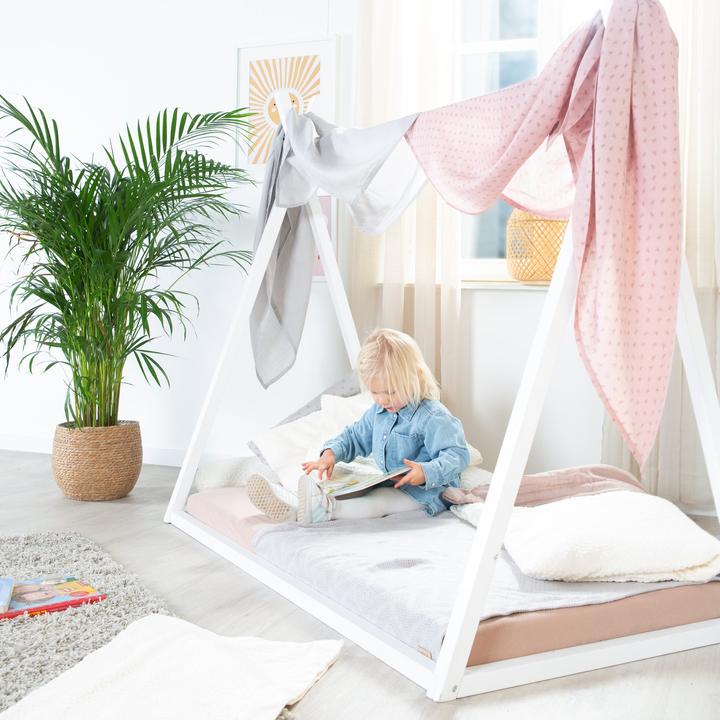 Image du produit Roba Tipilounge durable, Tipi lit 'Montessori' Blanc (70 x 140 cm)