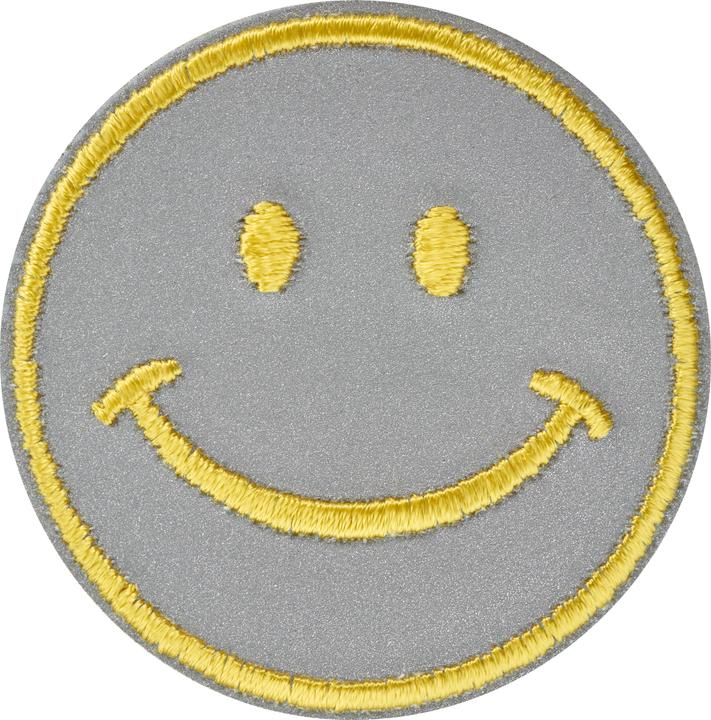 Actual product image BeaLena Iron-on appliqué "Smile", reflective, Ø 5 cm (5 x 5 cm)