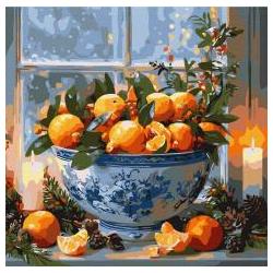 Ideyka Malen nach Zahlen - Zitrusfrüchte in einer Vase (40 x 40 cm) (66128839)