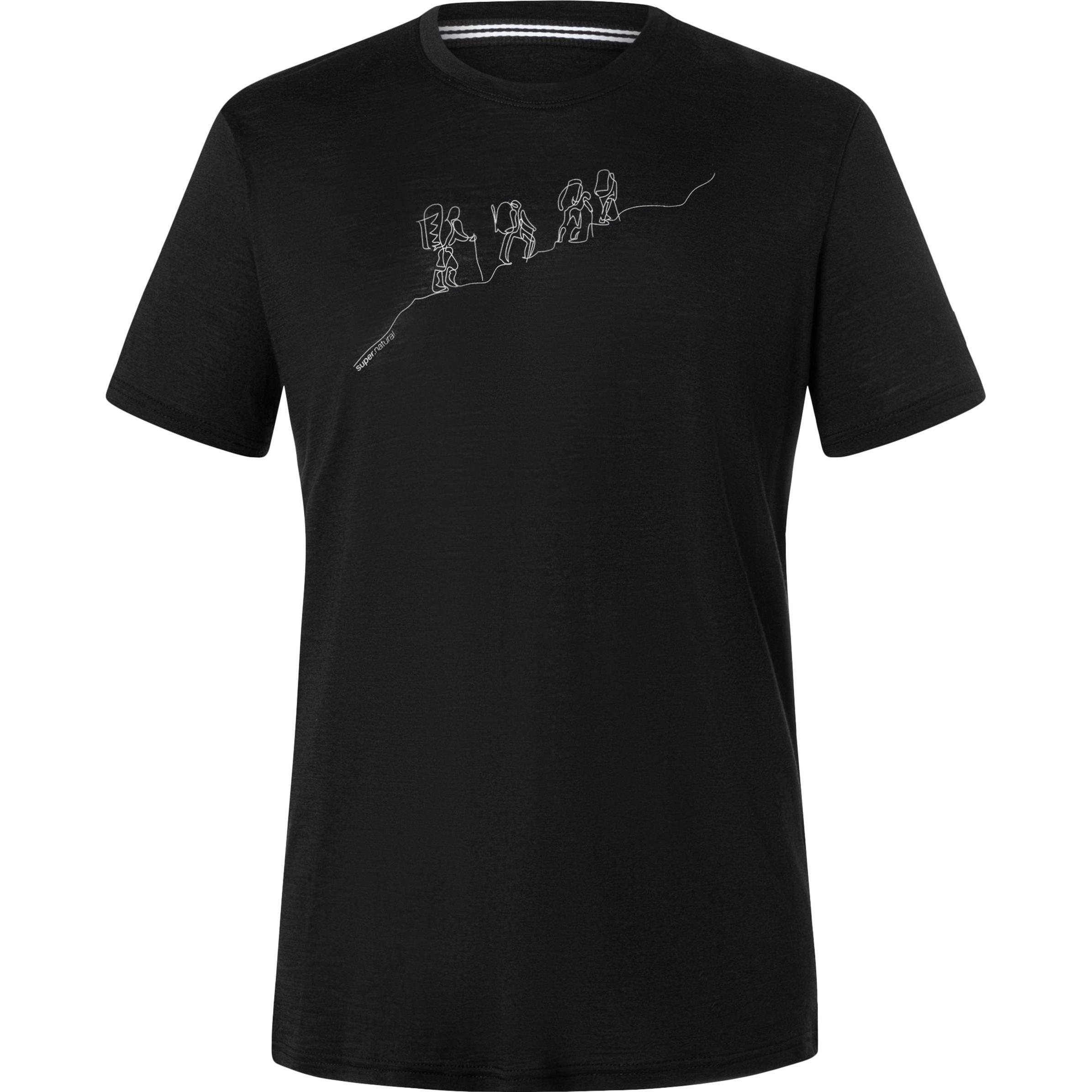 Super Natural, Herren, Sportshirt, Hiking Tee (XL), Schwarz, XL