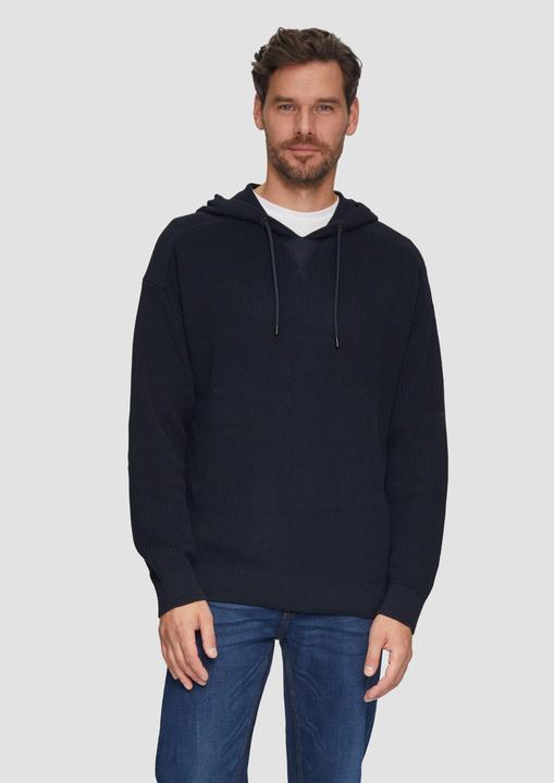 Produktbild s.Oliver Strickpullover Gestrickter Relaxed-Fit-Hoodie im Fabricmix (S)