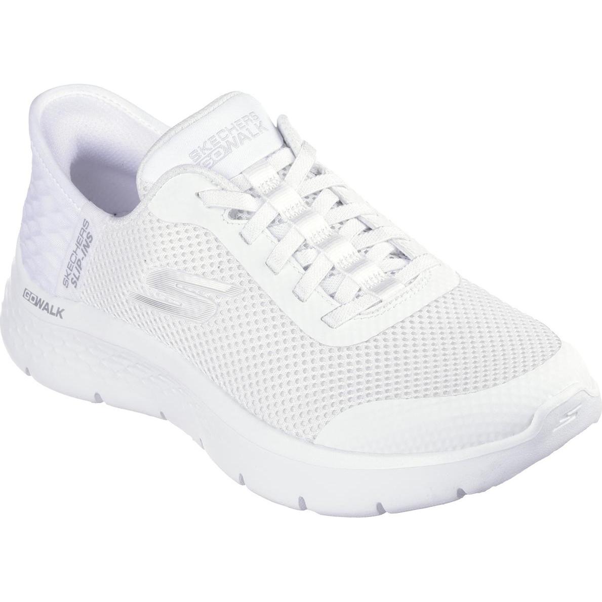 Skechers Donna Bianco Donne, Sneaker, Go Walk Flex - Grand Entry - Dames Instappers - Wit, (37)