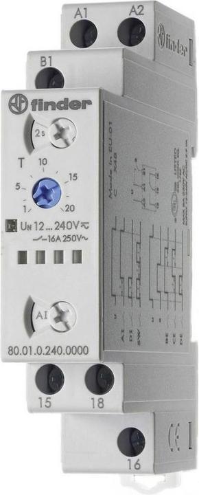 Immagine prodotto Finder Relè a tempo multifunzione 12-240V AC/DC, 1W, 16A 80.01.0.240.0000