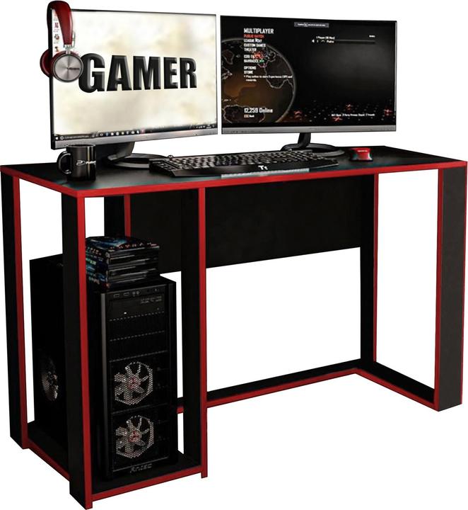 Produktbild HTI-Living Gamer Schreibtisch Schwarz/Rot