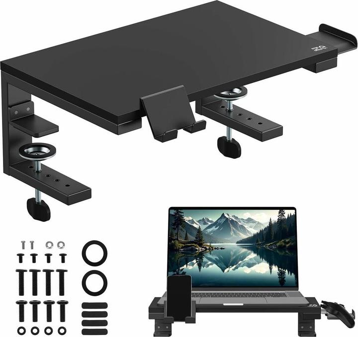 Ergo Office Laptop-/Monitorständer Tragfähigkeit 20kg für Diag. 13-32 schwarz ER-303 B (Tisch, 32", 20 kg)