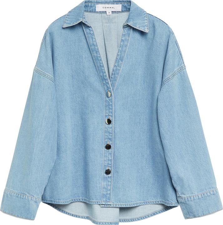 Immagine prodotto Comma Lyocell-Denim-Shacket mit Kragen und V-Ausschnitt (46)