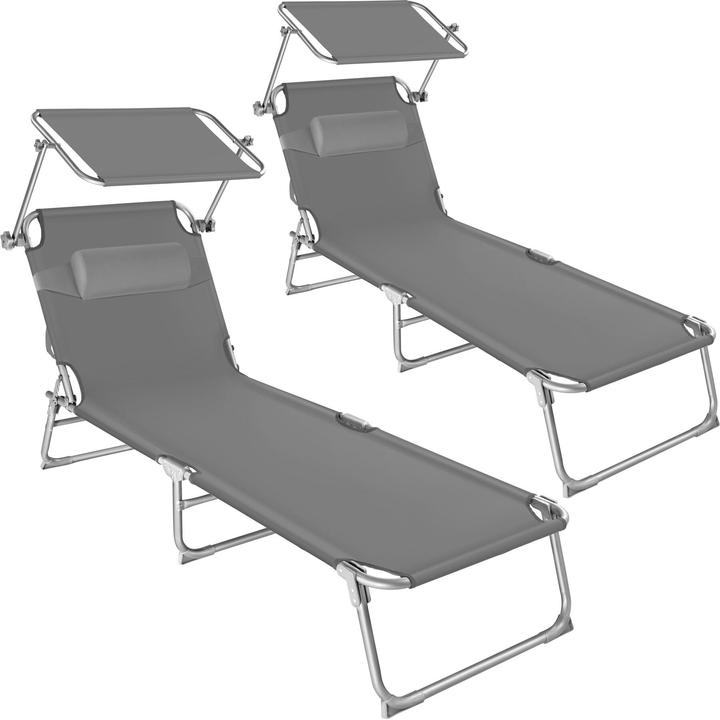 tectake 2 lettini da giardino (161 cm)
