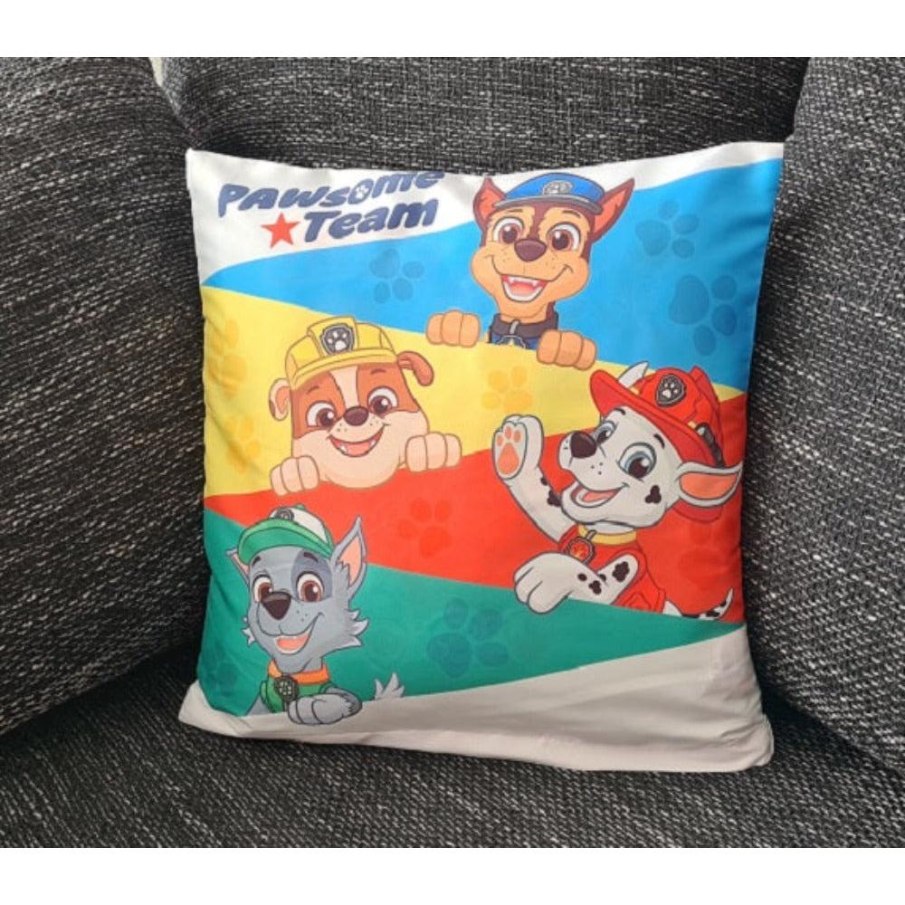 Thumbnail - Tinisu, Dekokissen, Paw Patrol Kissenbezug für Kinder - Helfer auf vier Pfoten / 40cm x 40cm (40 x 40 cm)