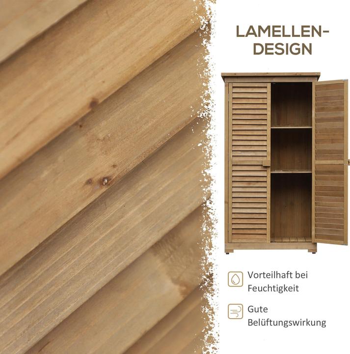 Produktbild Outsunny Gartenschrank mit Lamellentüren