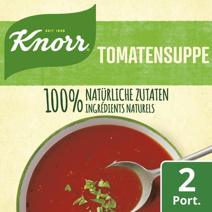 Produktbild Knorr 100% Natürlich Tomatensuppe Beutel Suppe mit Tomatenstücken, Petersilie und Oregano
