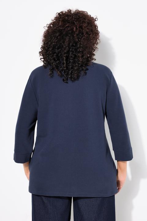Actual product image Ulla Popken Cross Ribbed 3/4 Sleeve Turtleneck Sweatshirt (46, 48)