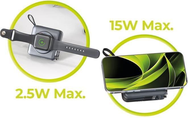 Image du produit Mobile Origin Powerbank & Travel Charger Lightning/USB-C Cable MagSafe/AW/iPhone Compatible grey Powerbank - G... (10000 mAh)