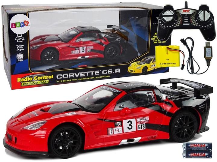 Actual product image Lean Toys Radio controlled sports car Corvette C6.R 1:18 red