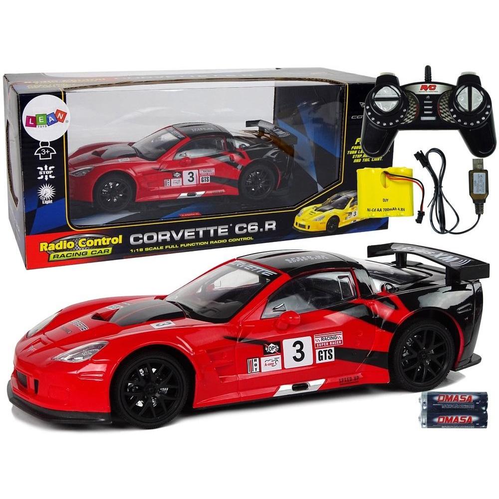 Lean Toys Auto sportiva telecomandata Corvette C6.R 1:18 rosso