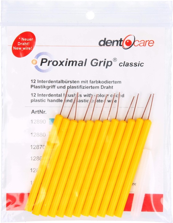 Produktbild Dent-O-Care Proximal Grip classic Interdentalbürsten fein gelb, 12 St. Interdentalbürsten (12 x)