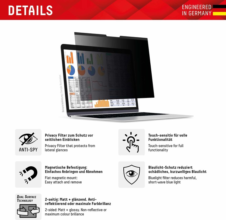 Produktbild Displex Privacy Safe, Laptop Blickschutzfilter (14.20", 16 : 9)
