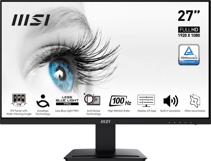 Produktbild MSI MON 27IPS HDMI DP VGA BK MM FHD PRO MP273A BLACK 16:9 (1920 x 1080 Pixel, 27")