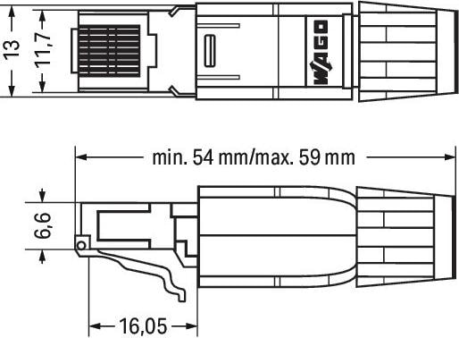 Actual product image Wago Connector Ethernet RJ-45 10/100Mbit/s