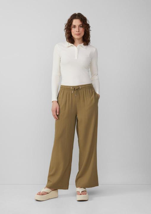 Actual product image S.Oliver Hose Leinenmixhose mit Gummizug und weitem Bein (W40/L32)