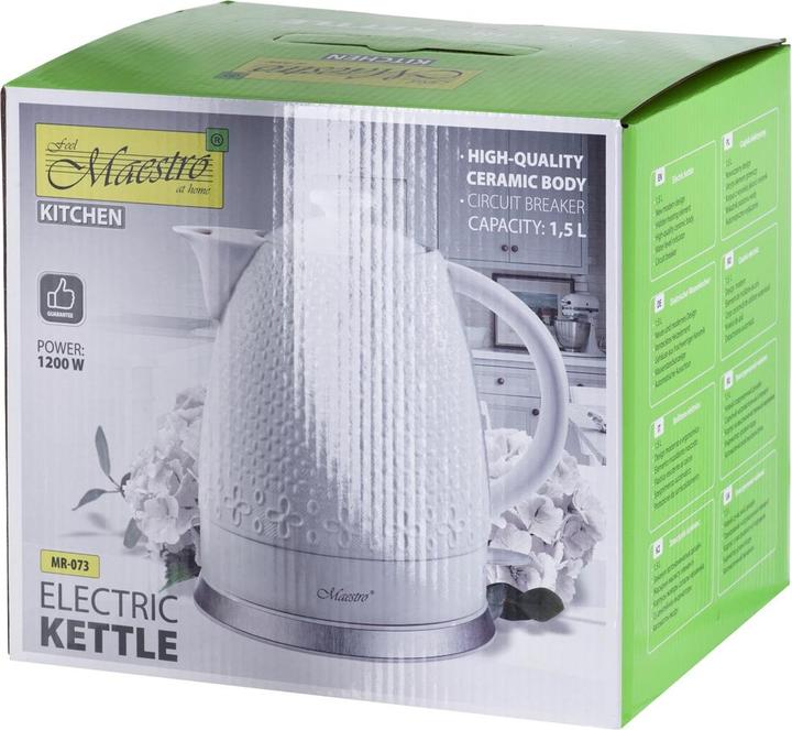 Actual product image Maestro MR-073 Electric Kettle 1 2 l 1200 W White (1.50 l)