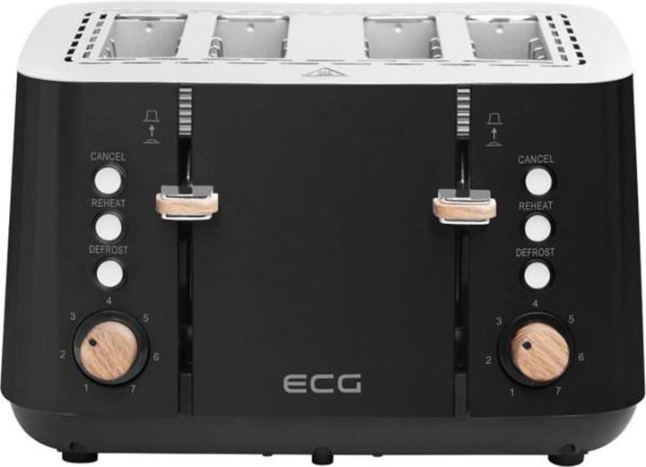 Immagine prodotto ECG ST 4768 Timber Tostapane nero, 4 scomparti per la tostatura, 7 livelli di intensità di
