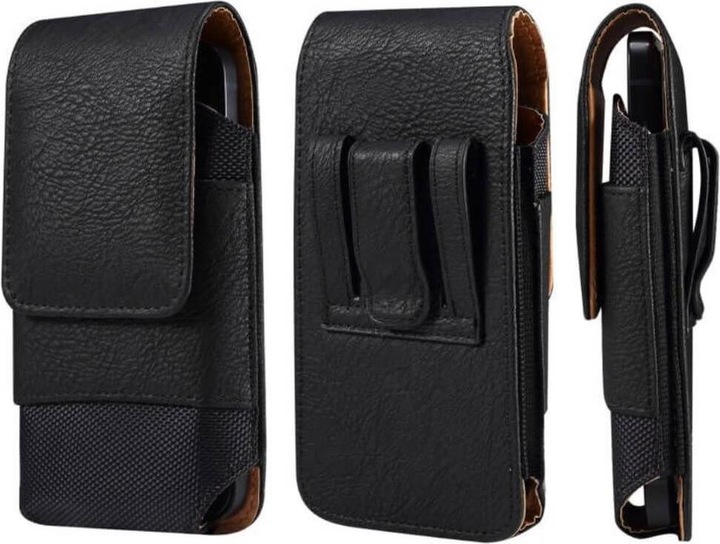 Immagine prodotto Cover-Discount Nylon - Borsa da cintura in pelle con tasca per carte di credito nero / L