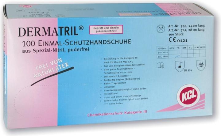 Actual product image KCL Dermatril L 741 074111081C 100 pcs. disposable gloves Size (gloves): 11 EN 455 (10, 11, 6, 7, 8, 9)